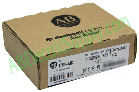 A2B Supply Packaging Allen Bradley - PLC CompactLogix 1769-IM12 Ser A QTY